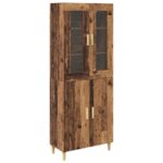 vidaXL Highboard Staré drevo 69,5 x 34 x 180 cm – Obrázok 2