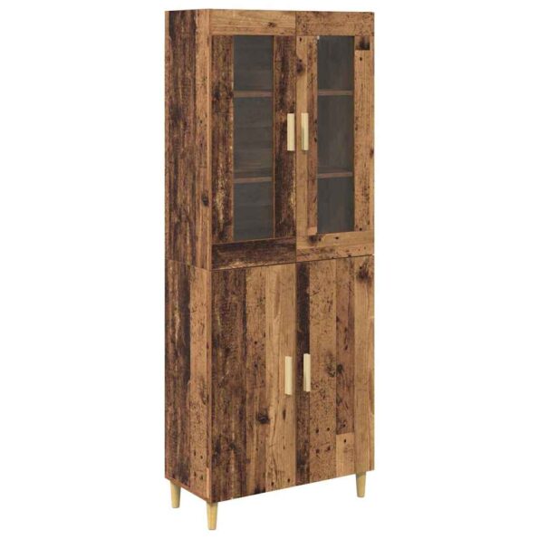 vidaXL Highboard Staré drevo 69,5 x 34 x 180 cm – Obrázok 2