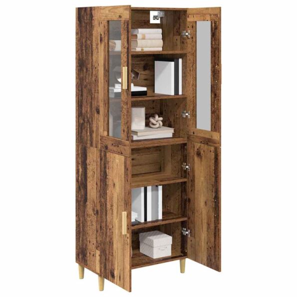 vidaXL Highboard Staré drevo 69,5 x 34 x 180 cm – Obrázok 3