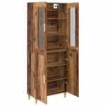 vidaXL Highboard Staré drevo 69,5 x 34 x 180 cm – Obrázok 5