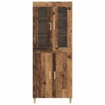 vidaXL Highboard Staré drevo 69,5 x 34 x 180 cm – Obrázok 8