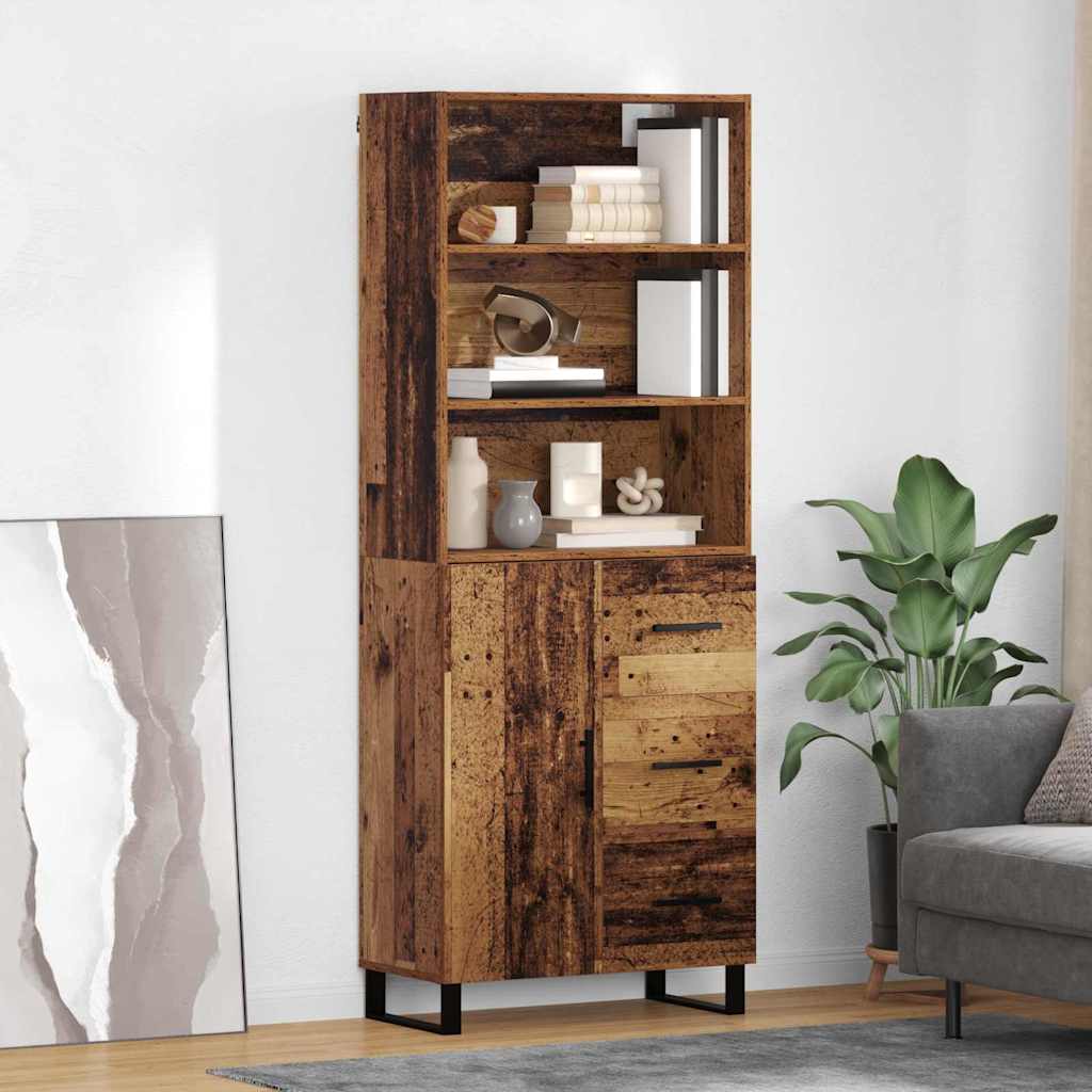 3415761_1.jpg vidaXL Highboard so zásuvkou 2 pcs Staré drevo Kompozitné drevo – Obrázok 1
