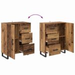 vidaXL Highboard so zásuvkou 2 pcs Staré drevo Kompozitné drevo – Obrázok 13