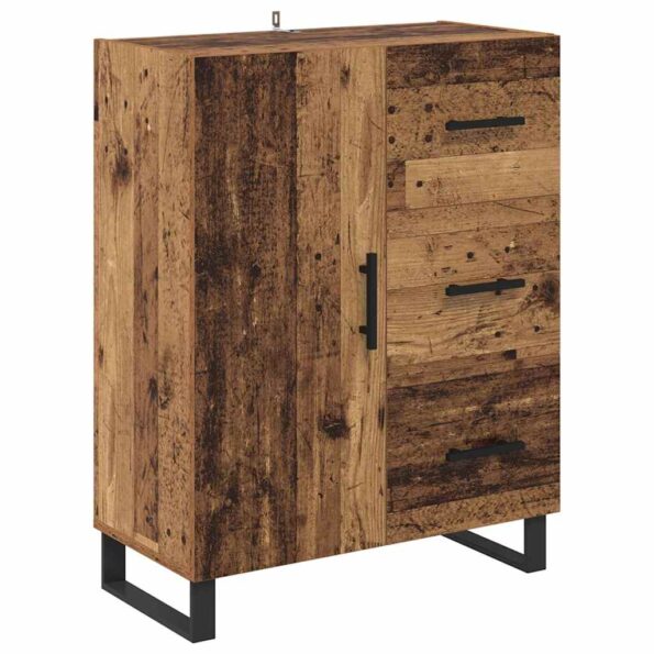 vidaXL Highboard so zásuvkou 2 pcs Staré drevo Kompozitné drevo – Obrázok 6