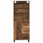 vidaXL Highboard so zásuvkou 2 pcs Staré drevo Kompozitné drevo – Obrázok 8