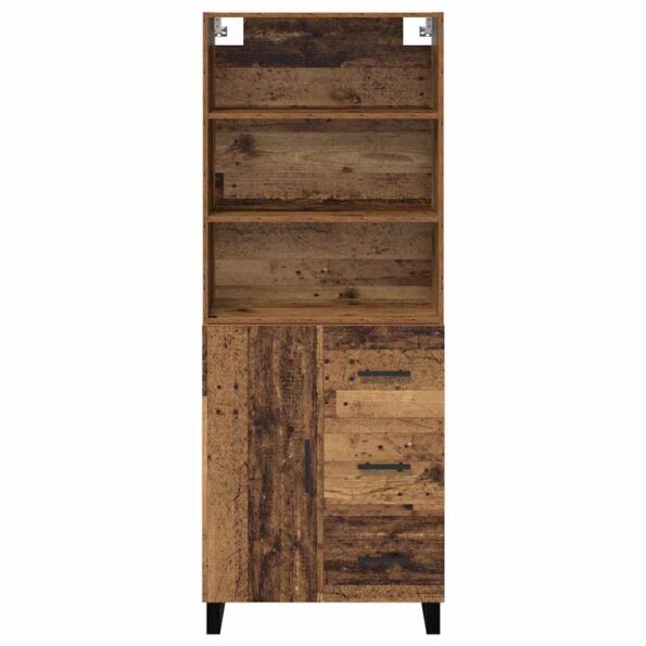 vidaXL Highboard so zásuvkou 2 pcs Staré drevo Kompozitné drevo – Obrázok 8