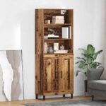 vidaXL Highboard 2 pcs Staré drevo Kompozitné drevo