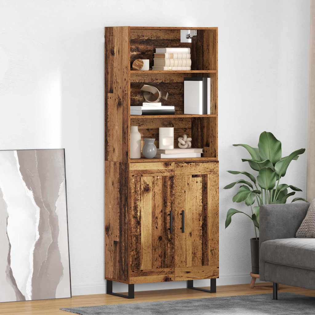 3415768_1.jpg vidaXL Highboard 2 pcs Staré drevo Kompozitné drevo – Obrázok 1