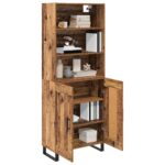 vidaXL Highboard 2 pcs Staré drevo Kompozitné drevo – Obrázok 3