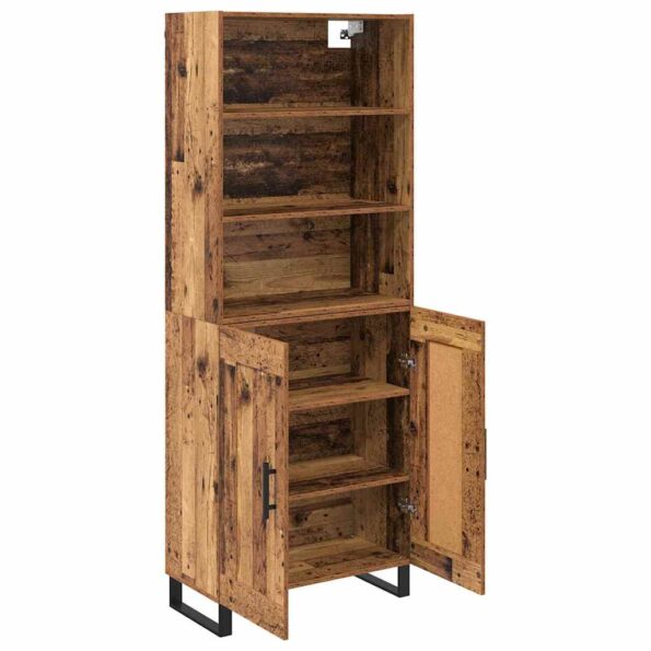 vidaXL Highboard 2 pcs Staré drevo Kompozitné drevo – Obrázok 5