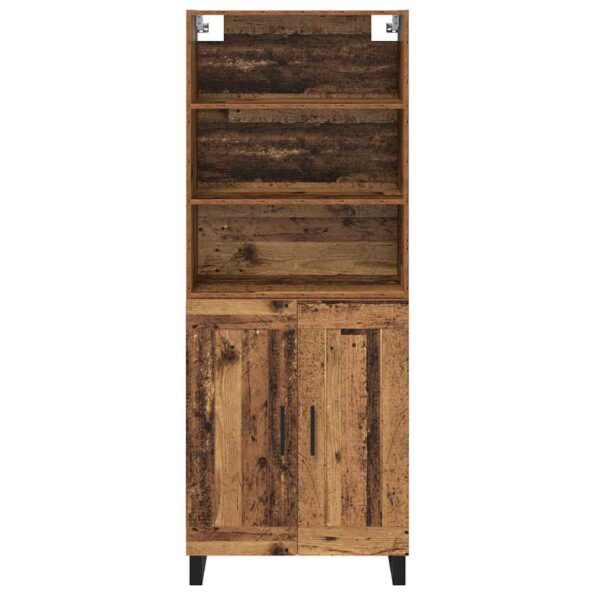 vidaXL Highboard 2 pcs Staré drevo Kompozitné drevo – Obrázok 8