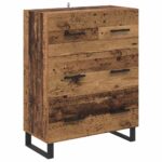 vidaXL Highboard 2 pcs Staré drevo Drevovláknitá doska a sklo – Obrázok 6