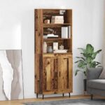 vidaXL Highboard Staré drevo 69,5 x 34 x 180 cm