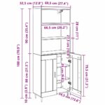 vidaXL Highboard Staré drevo 69,5 x 34 x 180 cm – Obrázok 13
