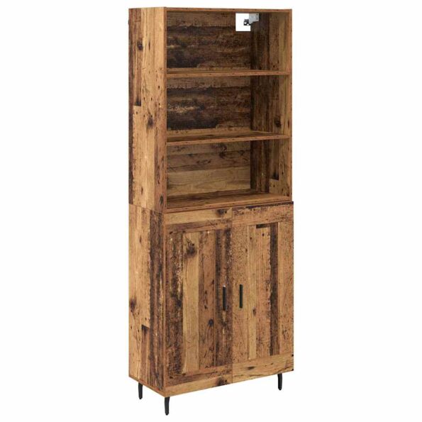 vidaXL Highboard Staré drevo 69,5 x 34 x 180 cm – Obrázok 2