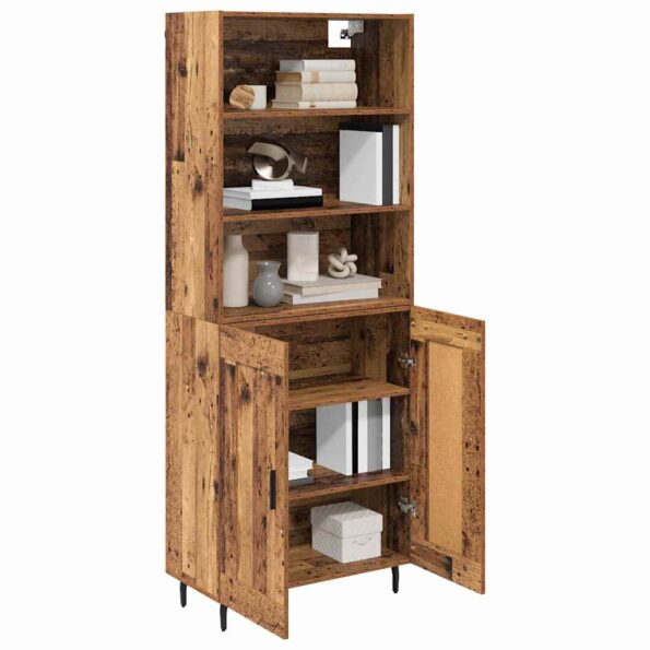 vidaXL Highboard Staré drevo 69,5 x 34 x 180 cm – Obrázok 3
