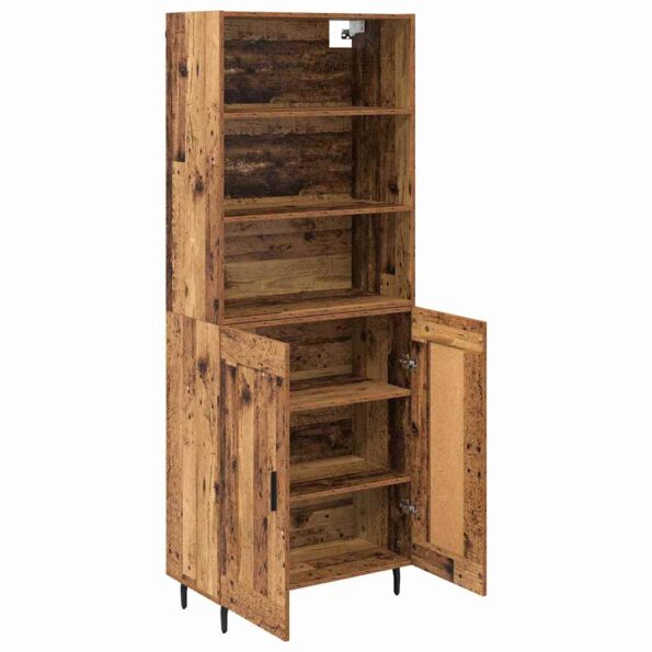 vidaXL Highboard Staré drevo 69,5 x 34 x 180 cm – Obrázok 5