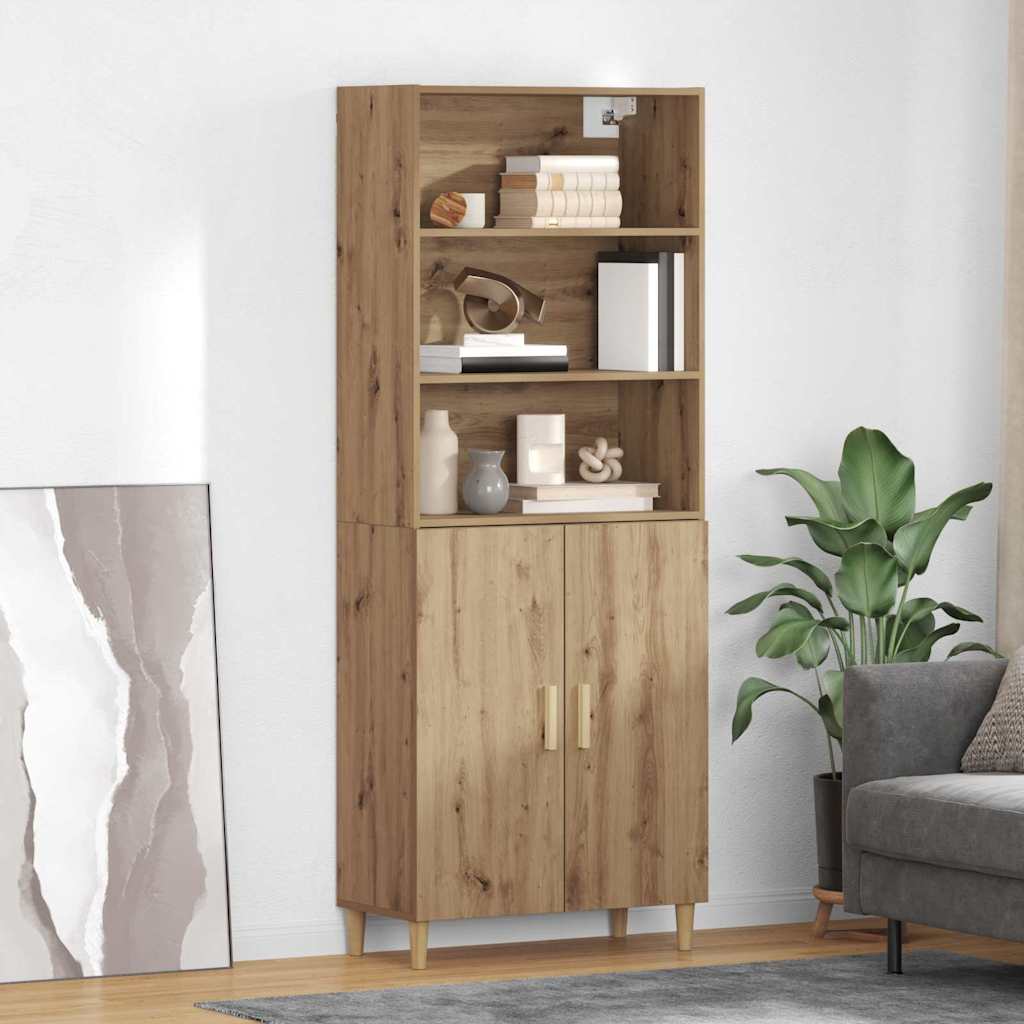 3415835_1.jpg vidaXL Highboard Remeselný dub 69,5 x 32,5 x 180 cm Kompozitné drevo – Obrázok 1