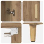 vidaXL Highboard Remeselný dub 69,5 x 32,5 x 180 cm Kompozitné drevo – Obrázok 11