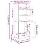 vidaXL Highboard Remeselný dub 69,5 x 32,5 x 180 cm Kompozitné drevo – Obrázok 13