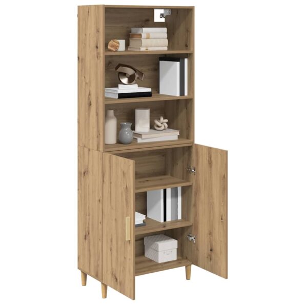 vidaXL Highboard Remeselný dub 69,5 x 32,5 x 180 cm Kompozitné drevo – Obrázok 3