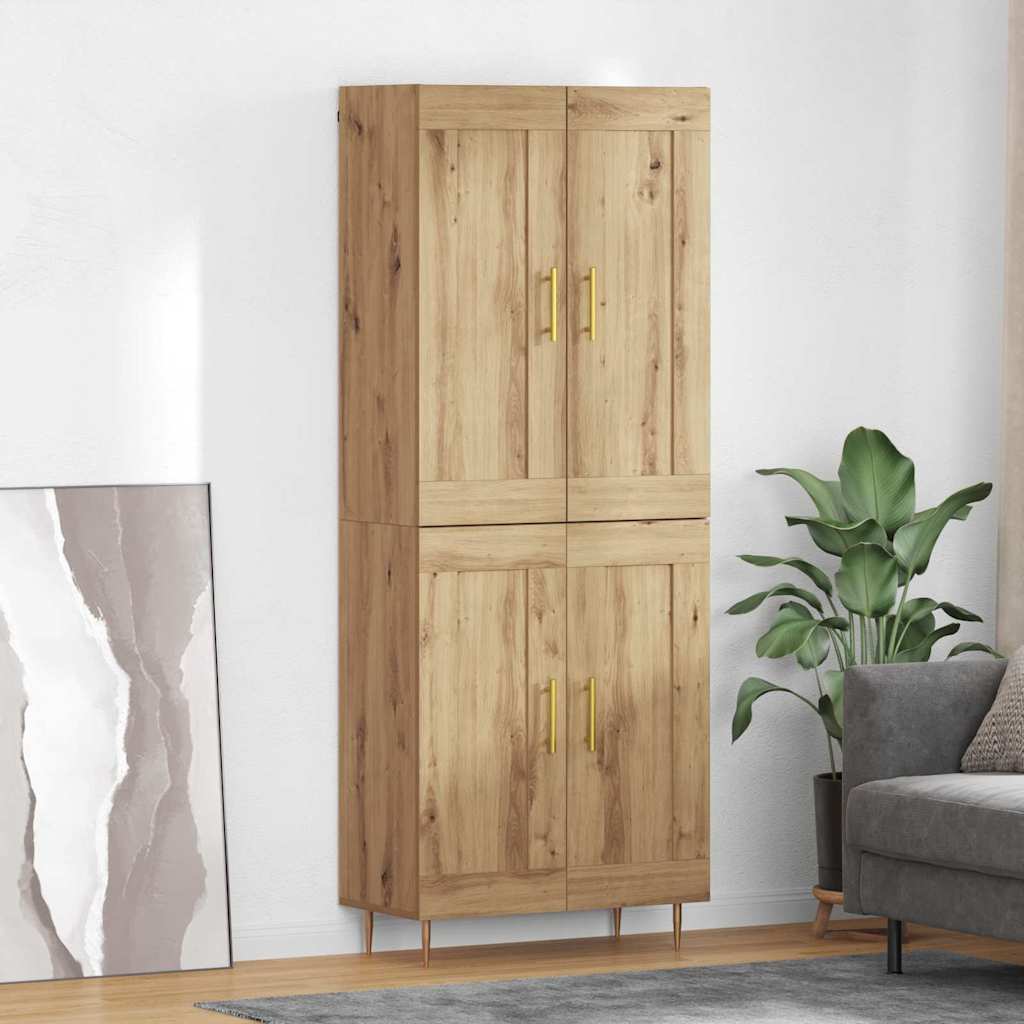 3415837_1.jpg vidaXL Highboard Remeselný dub 69,5 x 34 x 180 cm Kompozitné drevo – Obrázok 1