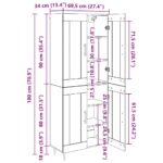 vidaXL Highboard Remeselný dub 69,5 x 34 x 180 cm Kompozitné drevo – Obrázok 13