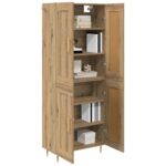 vidaXL Highboard Remeselný dub 69,5 x 34 x 180 cm Kompozitné drevo – Obrázok 3