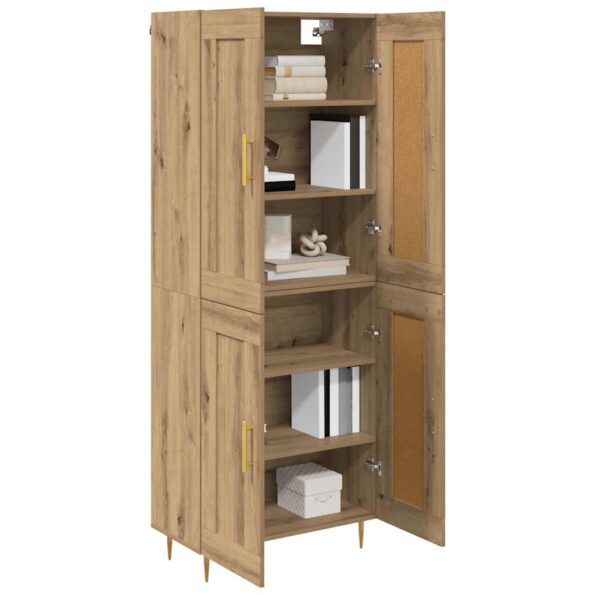 vidaXL Highboard Remeselný dub 69,5 x 34 x 180 cm Kompozitné drevo – Obrázok 3
