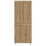 vidaXL Highboard Remeselný dub 69,5 x 34 x 180 cm Kompozitné drevo – Obrázok 8