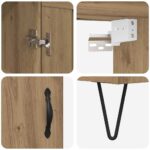 vidaXL Highboard Remeselný dub 69,5 x 34 x 180 cm Kompozitné drevo – Obrázok 11