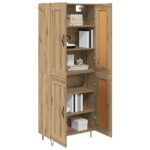 vidaXL Highboard Remeselný dub 69,5 x 34 x 180 cm Kompozitné drevo – Obrázok 3