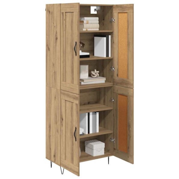 vidaXL Highboard Remeselný dub 69,5 x 34 x 180 cm Kompozitné drevo – Obrázok 3