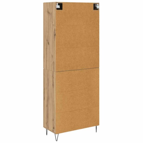 vidaXL Highboard 2 pcs Remeselný dub Drevovláknitá doska a sklo – Obrázok 10