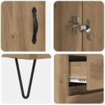 vidaXL Highboard 2 pcs Remeselný dub Drevovláknitá doska a sklo – Obrázok 11