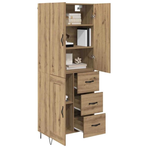 vidaXL Highboard 2 pcs Remeselný dub Drevovláknitá doska a sklo – Obrázok 3