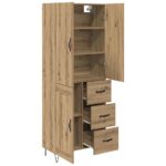 vidaXL Highboard 2 pcs Remeselný dub Drevovláknitá doska a sklo – Obrázok 5