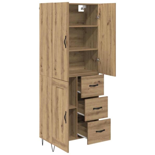 vidaXL Highboard 2 pcs Remeselný dub Drevovláknitá doska a sklo – Obrázok 5