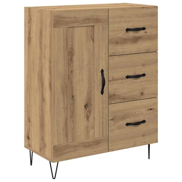 vidaXL Highboard 2 pcs Remeselný dub Drevovláknitá doska a sklo – Obrázok 6