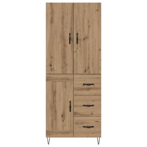vidaXL Highboard 2 pcs Remeselný dub Drevovláknitá doska a sklo – Obrázok 8