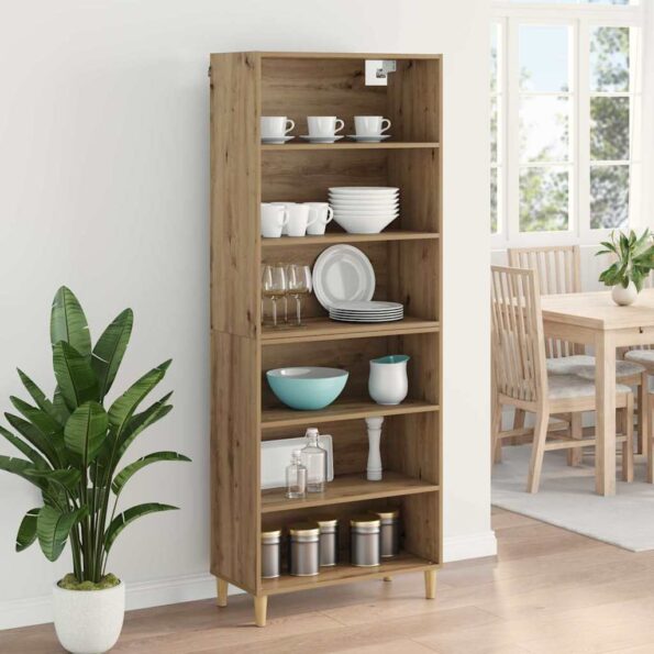 vidaXL Highboard Remeselný dub 69,5 x 32,5 x 180 cm Kompozitné drevo – Obrázok 4