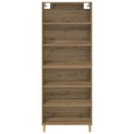 vidaXL Highboard Remeselný dub 69,5 x 32,5 x 180 cm Kompozitné drevo – Obrázok 7