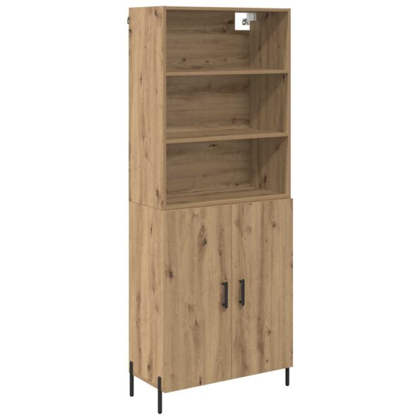 vidaXL Highboard Remeselný dub 69,5 x 32,5 x 180 cm Kompozitné drevo – Obrázok 2