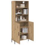 vidaXL Highboard Remeselný dub 69,5 x 32,5 x 180 cm Kompozitné drevo – Obrázok 3