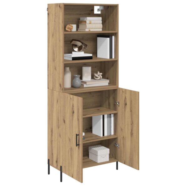 vidaXL Highboard Remeselný dub 69,5 x 32,5 x 180 cm Kompozitné drevo – Obrázok 3