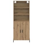 vidaXL Highboard Remeselný dub 69,5 x 32,5 x 180 cm Kompozitné drevo – Obrázok 8