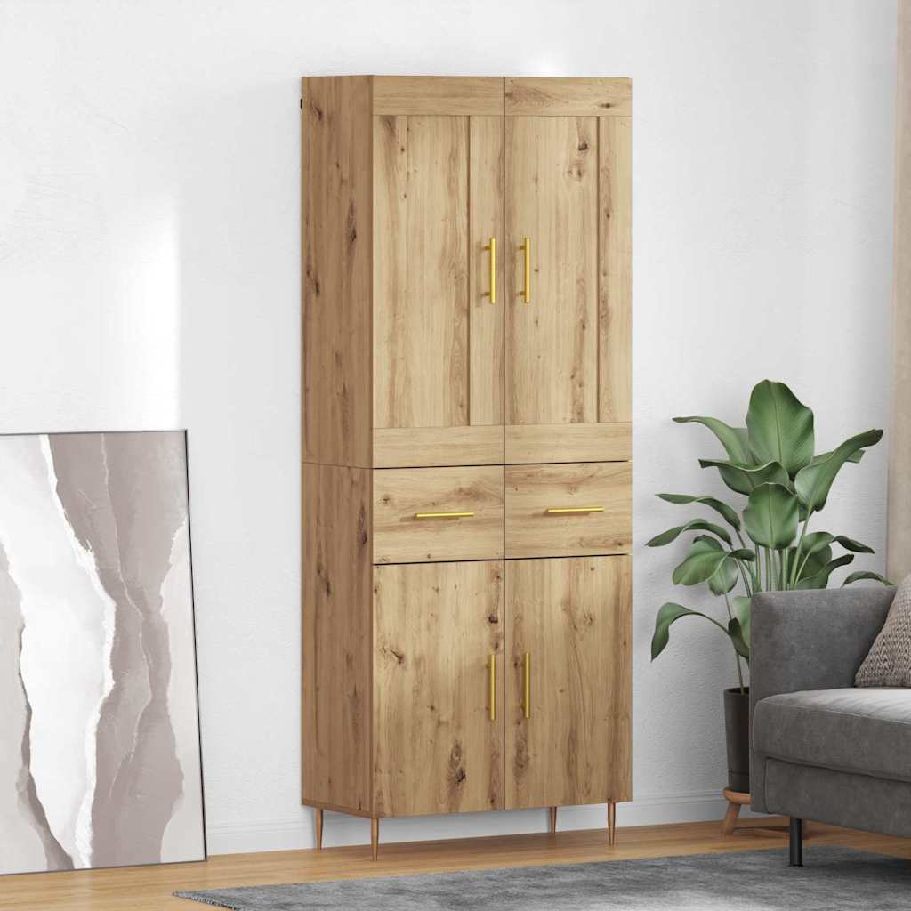 3415859_1.jpg vidaXL Highboard Remeselný dub 69,5 x 34 x 180 cm Kompozitné drevo – Obrázok 1