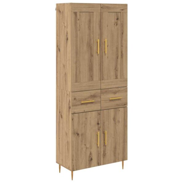 vidaXL Highboard Remeselný dub 69,5 x 34 x 180 cm Kompozitné drevo – Obrázok 2