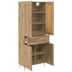 vidaXL Highboard Remeselný dub 69,5 x 34 x 180 cm Kompozitné drevo – Obrázok 5