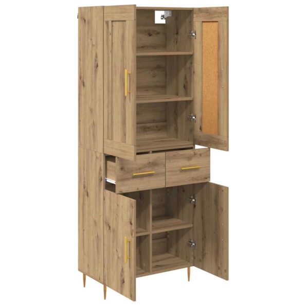 vidaXL Highboard Remeselný dub 69,5 x 34 x 180 cm Kompozitné drevo – Obrázok 5